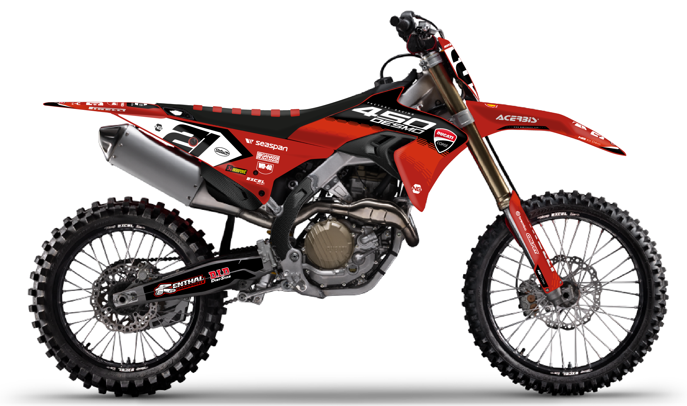 kit déco ducati 450 desmo 2025 2026 ng origine originality séries motocross graphics autocollant decals stickers visuel