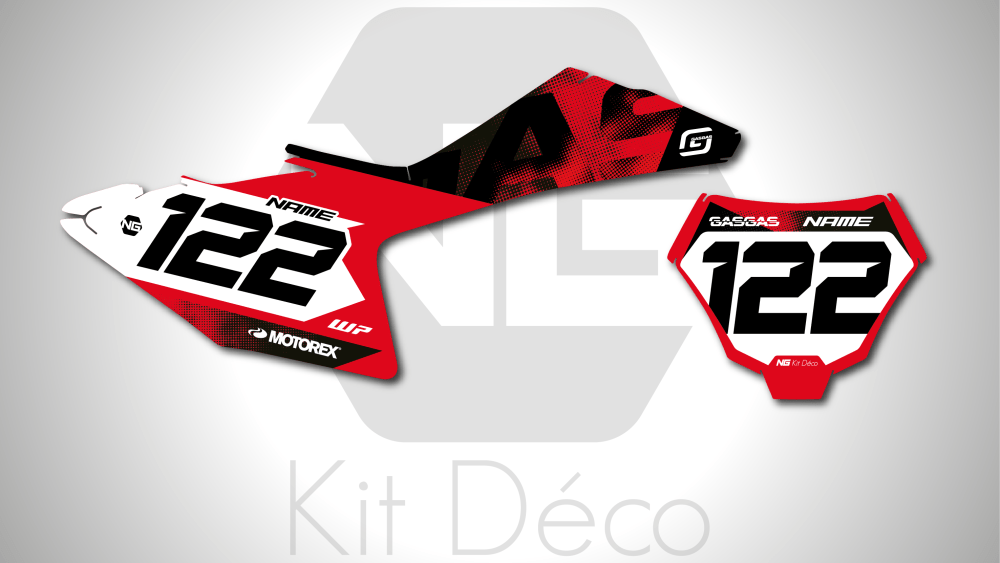 kit déco fond de plaques numéros 125 150 250 300 350 450 mc mcf 2024 2025 2026 2027 gasgas motocross ng originality 26 mx decals stickers graphics autocollant adhesifs