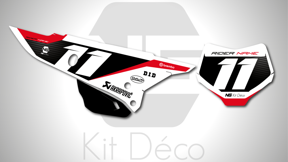 kit déco fond de plaques numéros ducati 450 desmo 2025 2026 ng one one series motocross graphics autocollant decals stickers