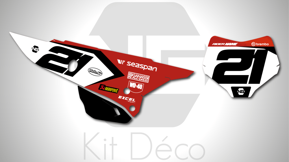 kit déco fond de plaques numéros ducati 450 desmo 2025 2026 ng origine originality séries motocross graphics autocollant decals stickers