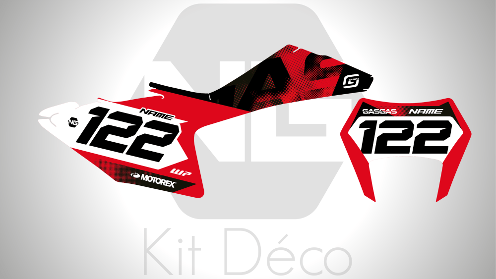 kit déco fond de plaques numéros gasgas 125 250 300 350 450 500 ec ecf 2024 2025 2026 2027 enduro ng origine 2026 décals stickers graphics autocollant adhesifs