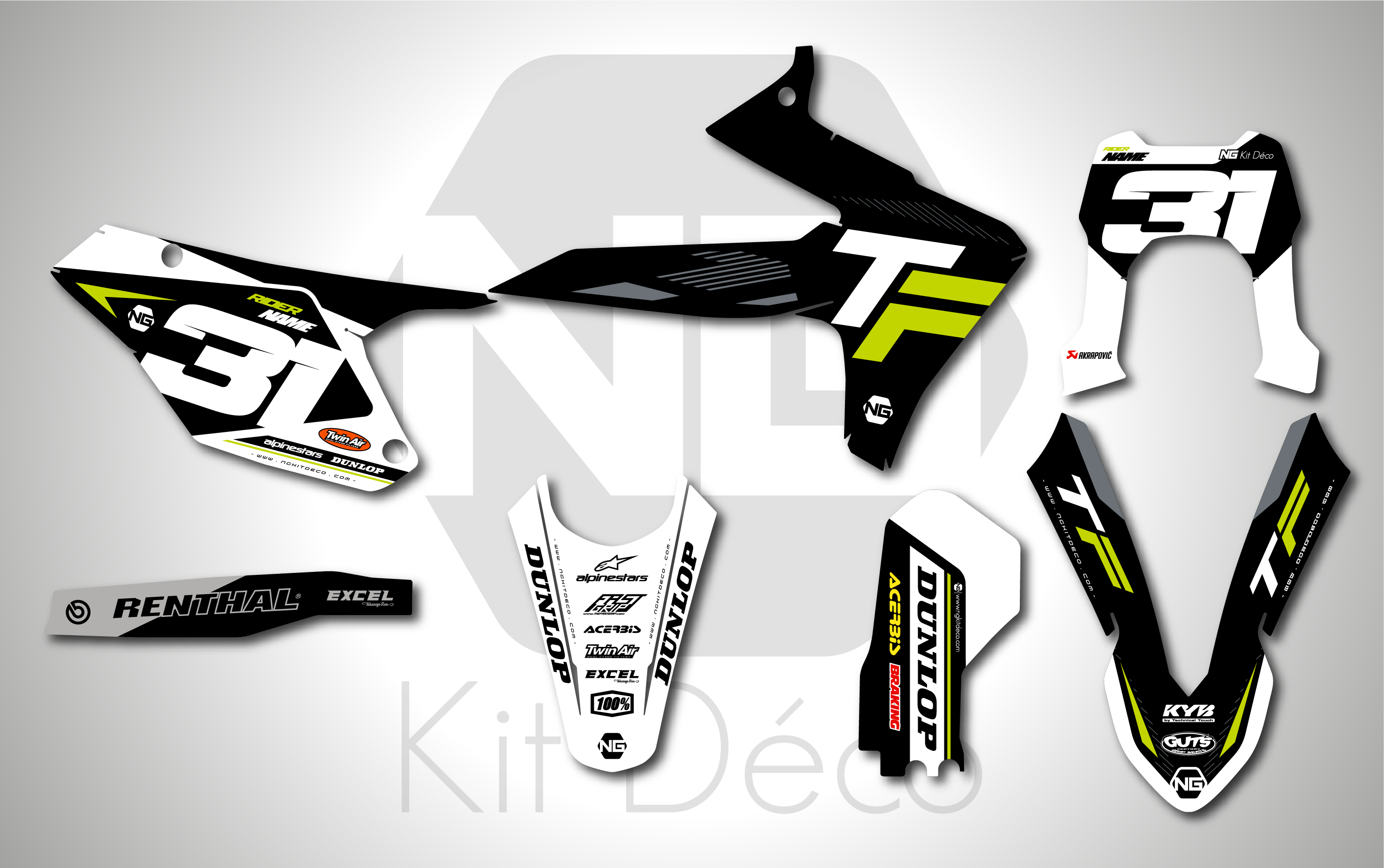 kit déco triumph tfe 250 450 e 2025 2026 2027 2028 enduro ng mx south series decals graphics stickers autocollant adhesifs