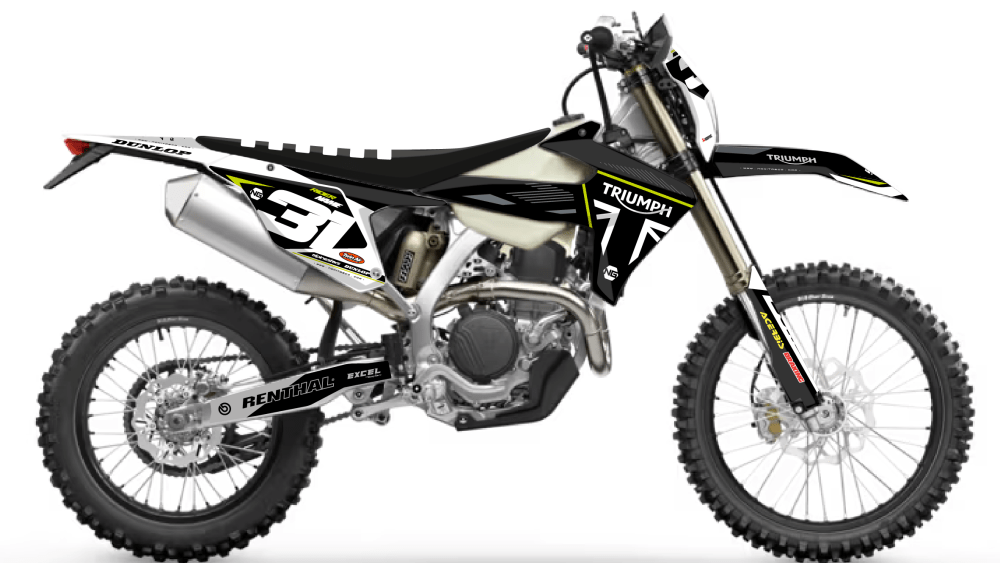 kit déco triumph tfe 250 450 e 2025 2026 2027 enduro ng mx south series decals graphics stickers autocollant adhesifs visuel