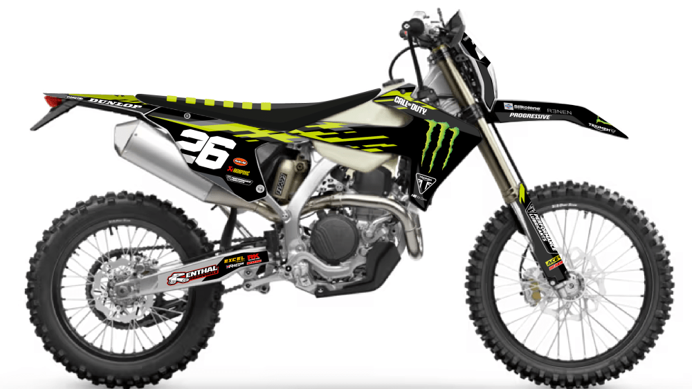 kit déco triumph tfe 250 450 e 2025 2026 enduro ng mx factory series decals graphics stickers autocollant adhesifs visuel