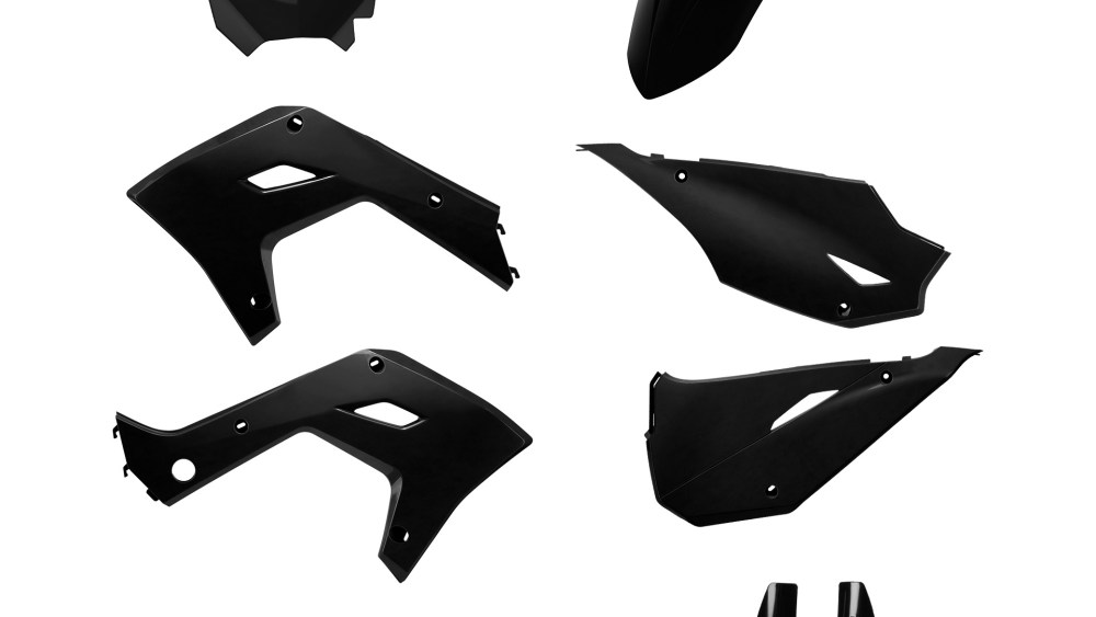 kit plastique kawasaki 125 250 kx 2003 2004 2005 2006 2007 2008 polisport restyle 2025 kit complet noir