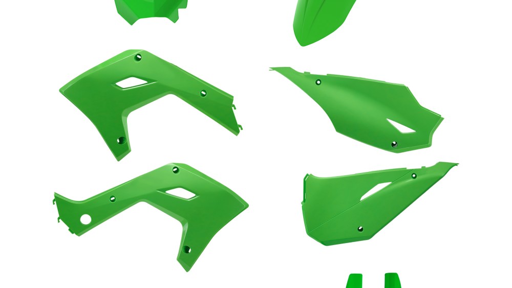 kit plastique kawasaki 125 250 kx 2003 2004 2005 2006 2007 2008 polisport restyle 2025 kit complet vert