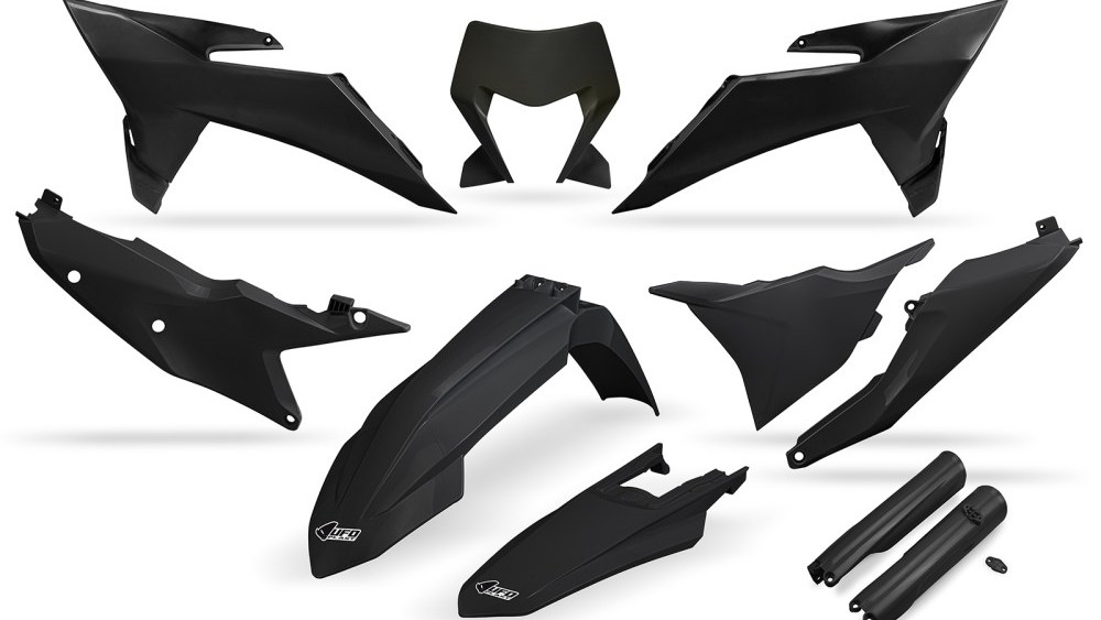 kit plastique ktm exc excf tpi xcw 125 200 250 300 350 450 500 2026 2027 kit complet ufo noir