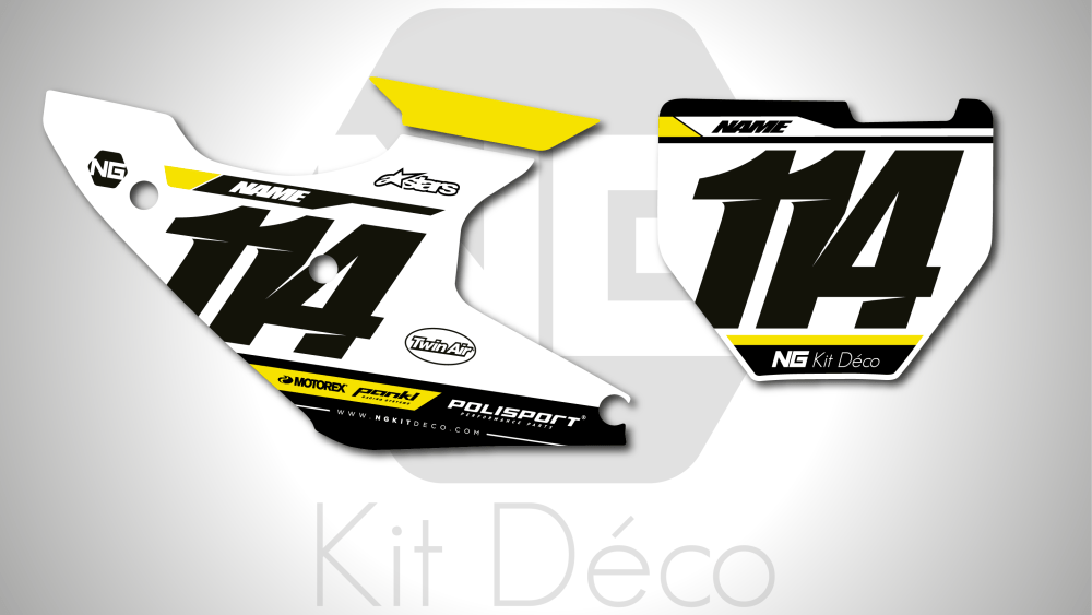kit déco fond de plaques numéros 125 150 250 300 350 450 TC fc 2025 2026 2027 husqvarna ng artica séries motocross graphics mx decals autocollant adhesifs