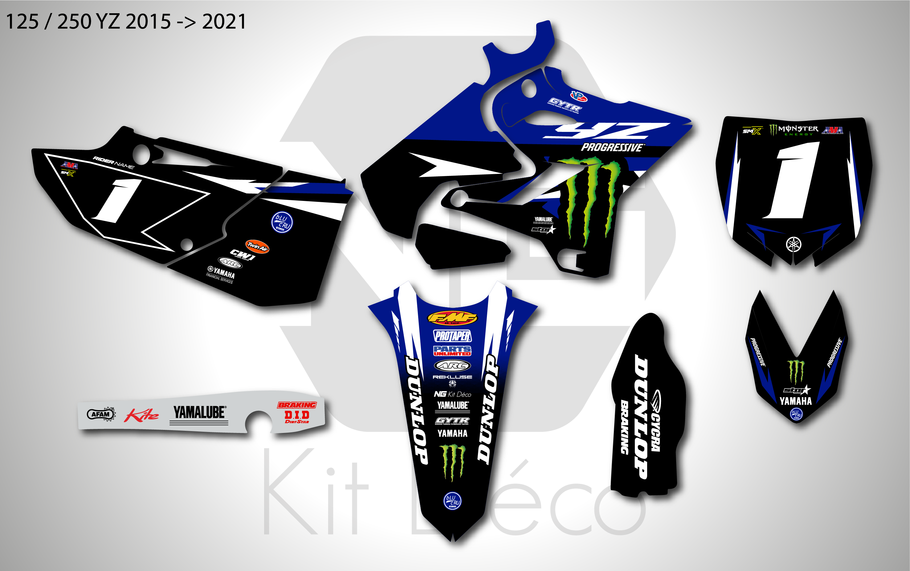 kit déco 125 250 yz 2015 2016 2017 2018 2019 2020 2021 yamaha ng star racing factory team 2026 mx decals stickers graphics autocollant adhesifs