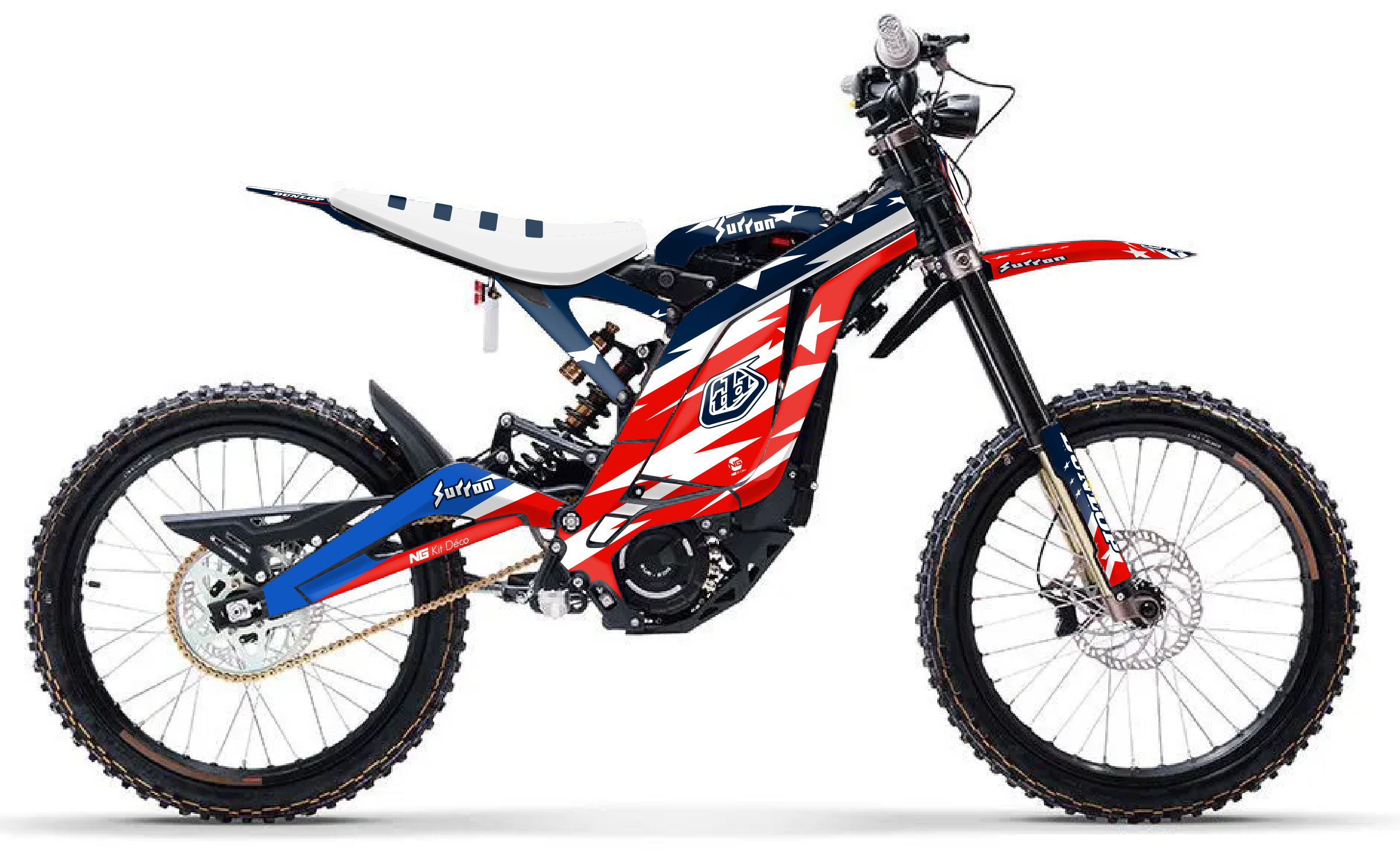 kit déco moto électrique sur ron suron ligt bee america usa séries ng decals stickers graphics autocollant adhésifs visuel