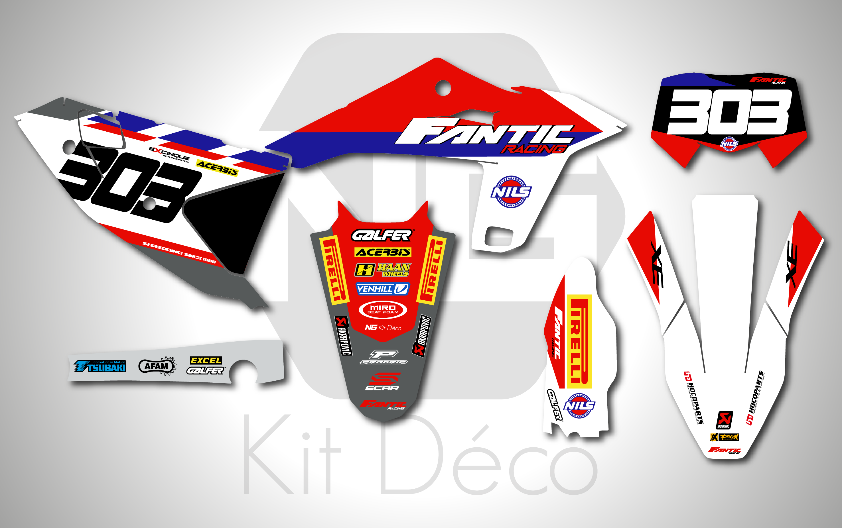 kit déco 125 250 300 xe 2024 2025 2026 2027 fantic enduro ng factory team racing 2026 decals stickers graphics autocollant adhesifs