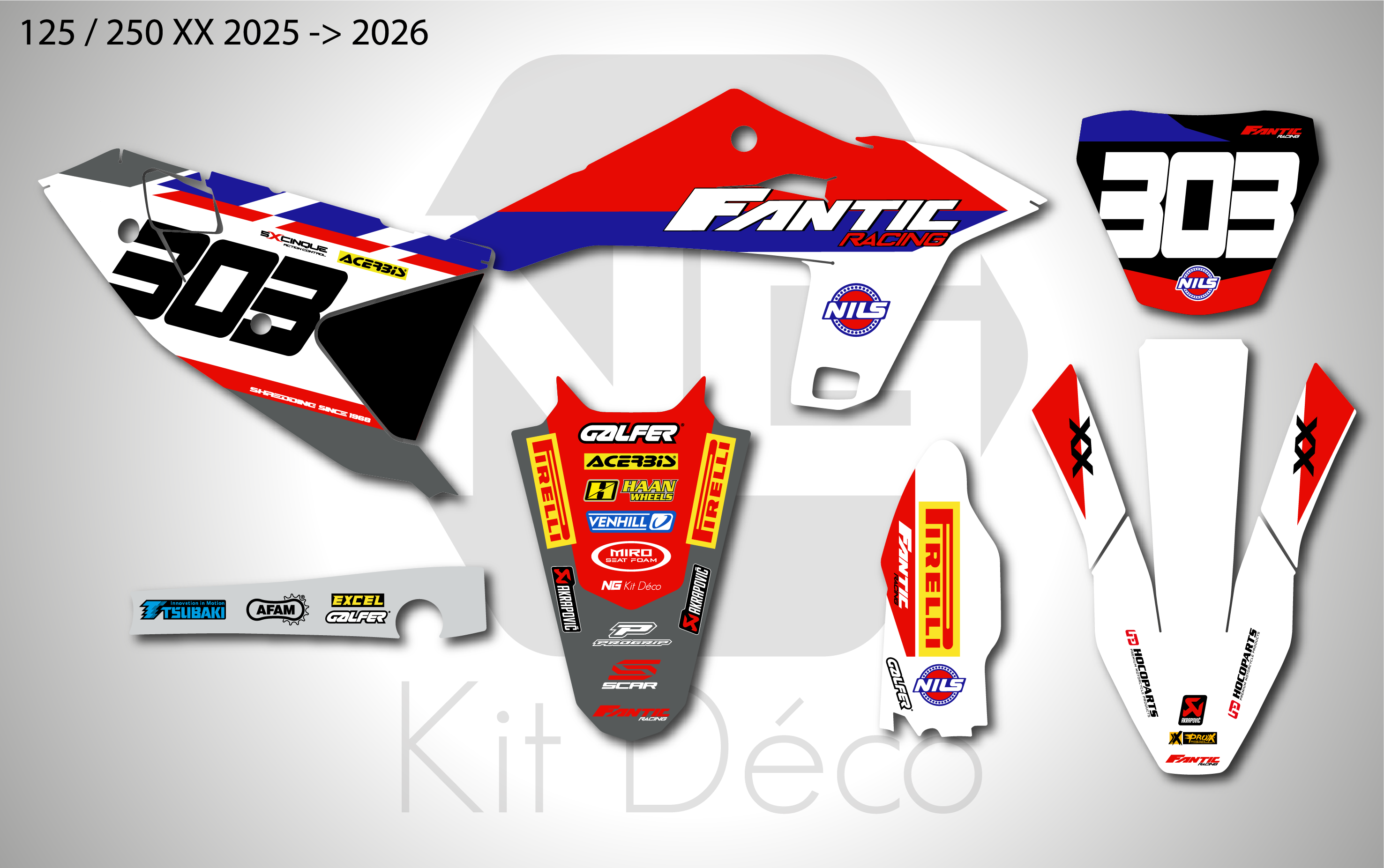 kit déco fantic 125 250 xx 2025 2026 2027 ng motocross factory team racing mxgp 2026 mx decals stickers graphics autocollant adhesifs
