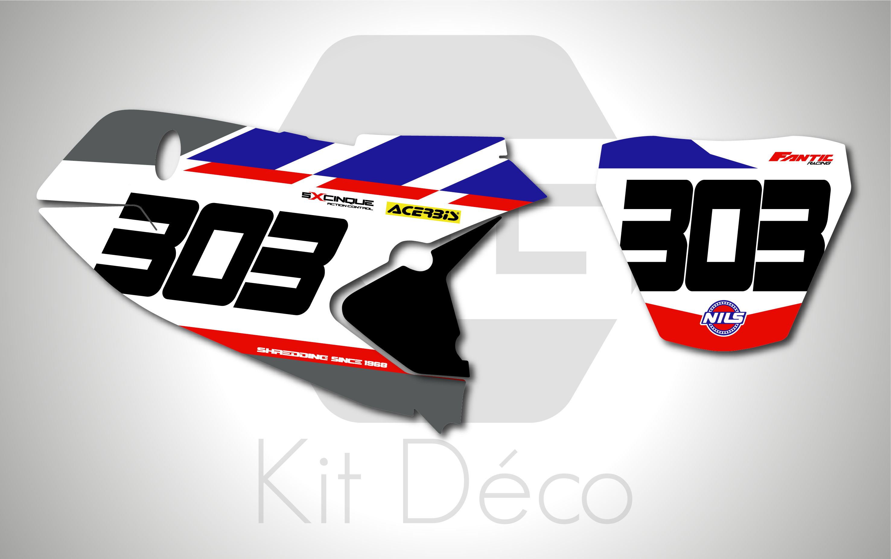 kit déco fond de plaques numéros fantic 250 450 xxf 2025 2026 2027 motocross ng factory team réplica series mxgp motocross mx decals stickers graphics autocollant adhesifs