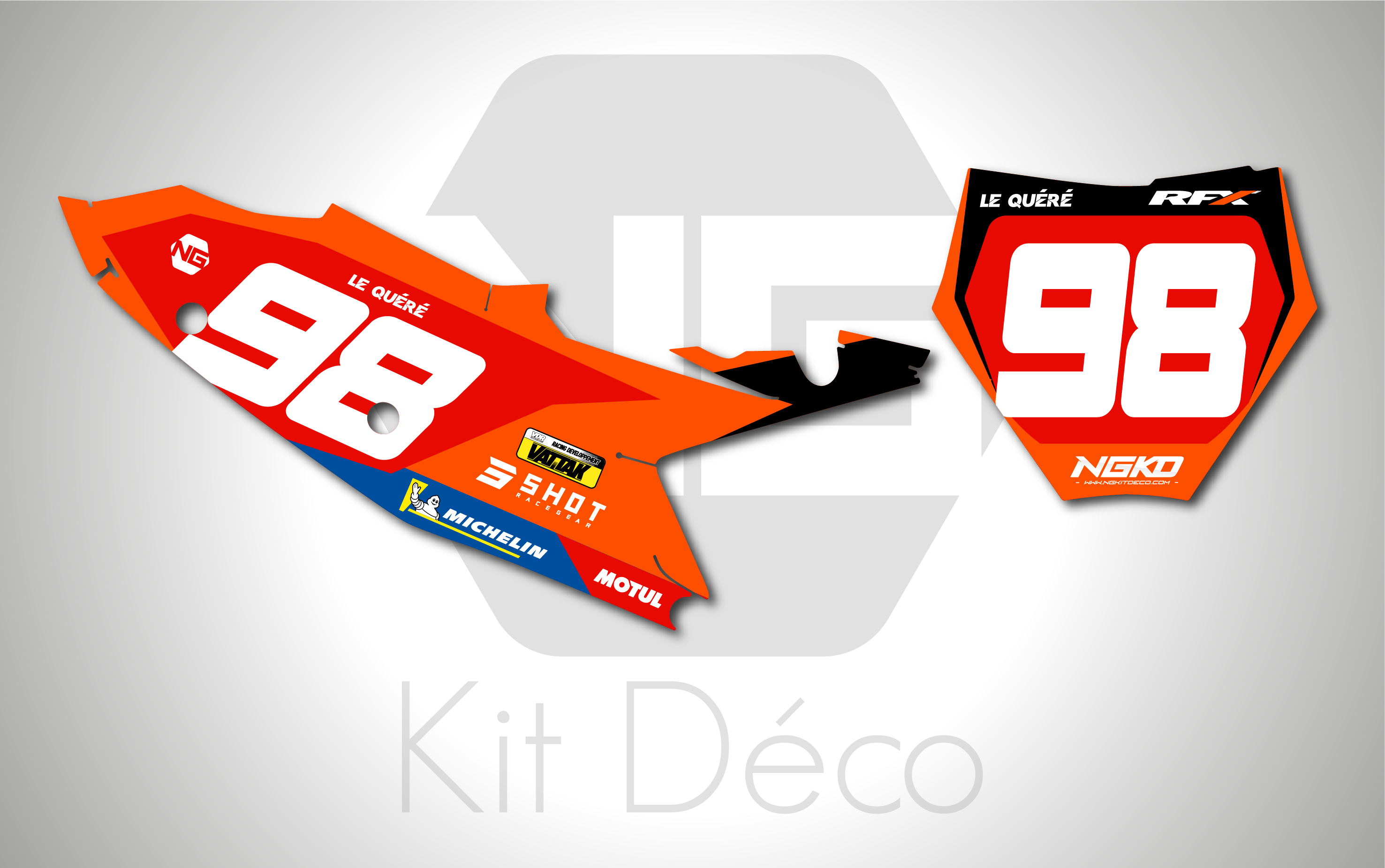 kit déco fond de plaques numéros 125 150 250 300 350 450 sx sxf ktm 2025 2026 2027 motocross ng team dafy enduro team 2026 mx decals graphics stickers autocollant adhesifs