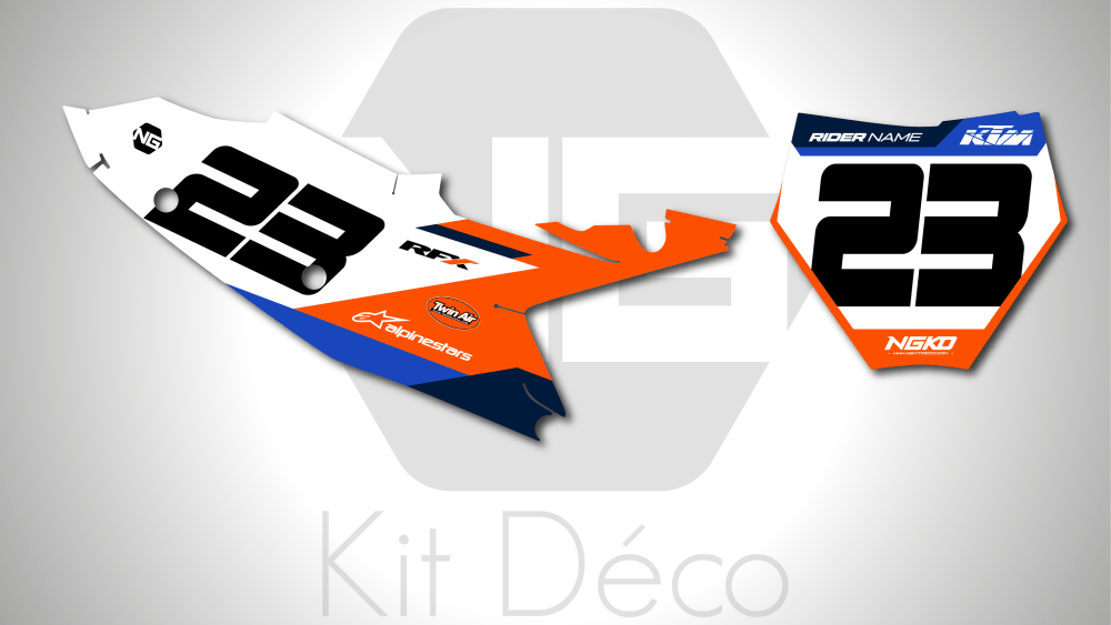 kit déco fond de plaques numéros 50 65 85 125 150 250 300 350 450 sx sxf ktm 2025 2026 2027 motocross ng bax series mx decals graphics stickers autocollant adhesifs
