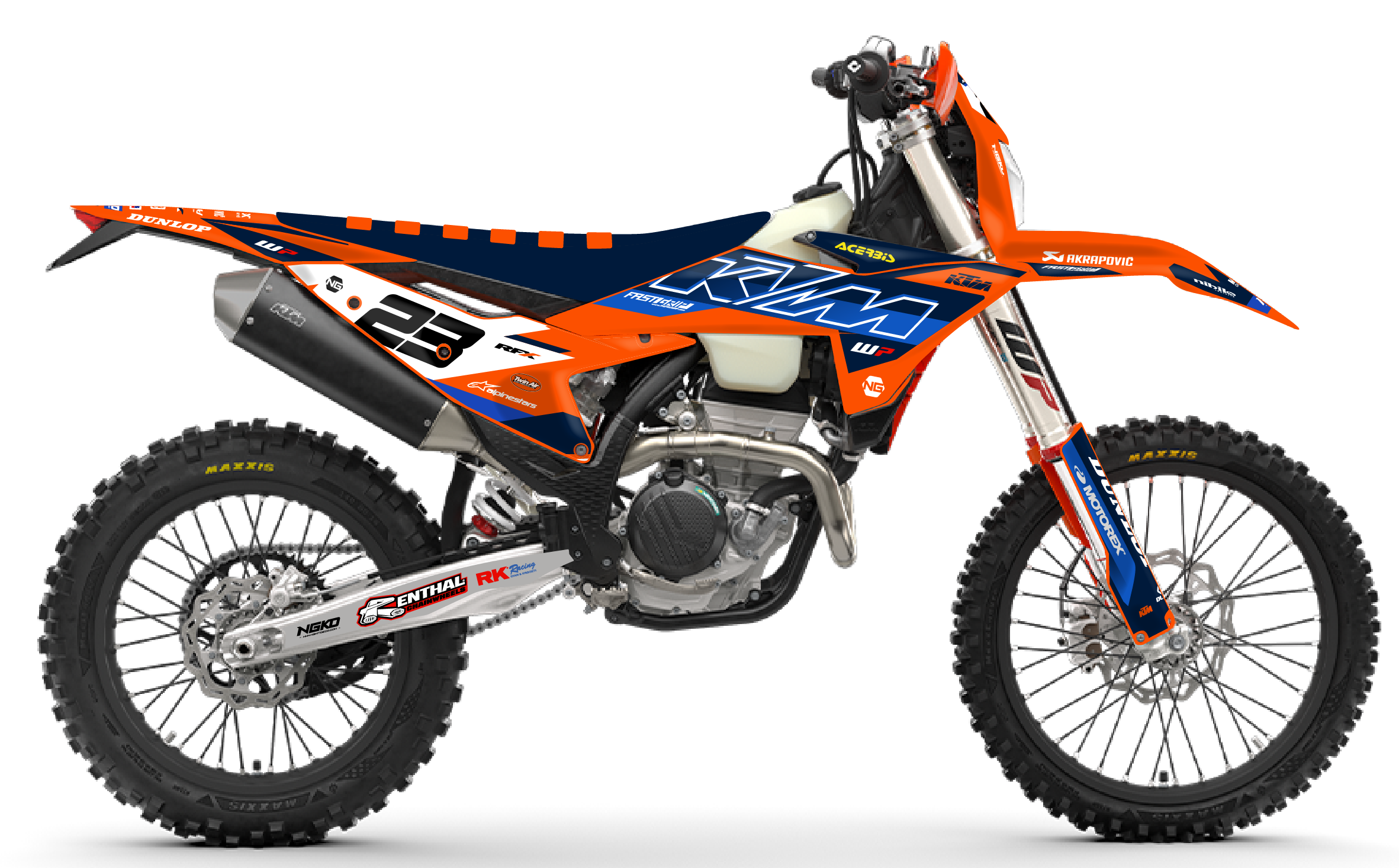 kit déco ktm 125 250 300 350 450 500 exc excf tpi xcw 2026 2027 enduro ng bax series decals stickers graphics autocollant adhesifs visuel