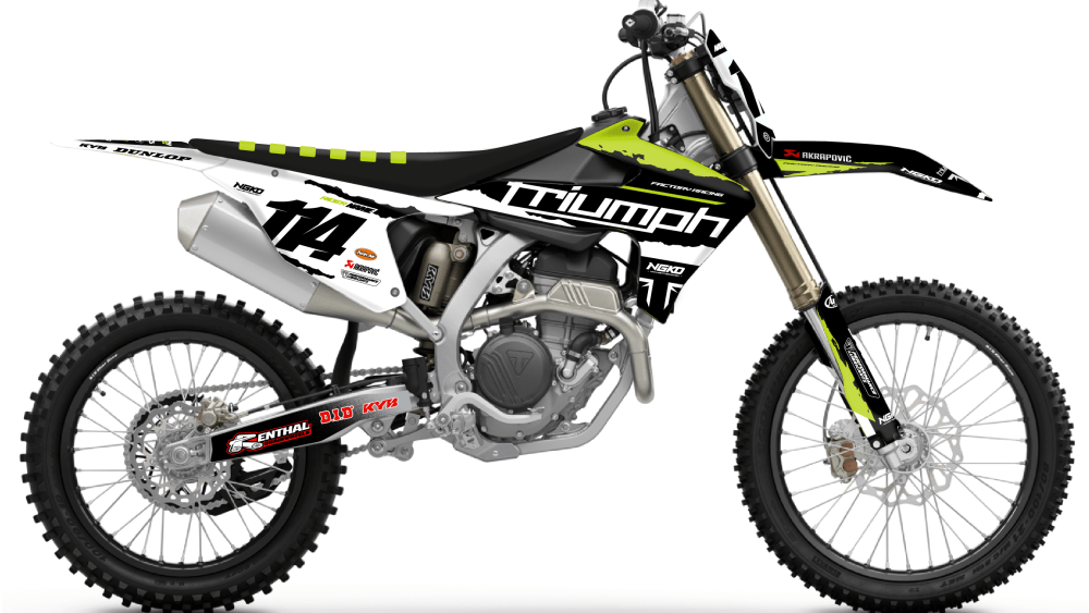 kit déco triumph tf 250 450 x 2024 2025 2026 2027 motocross ng mx bridge series decals graphics stickers autocollant adhesifs visuel