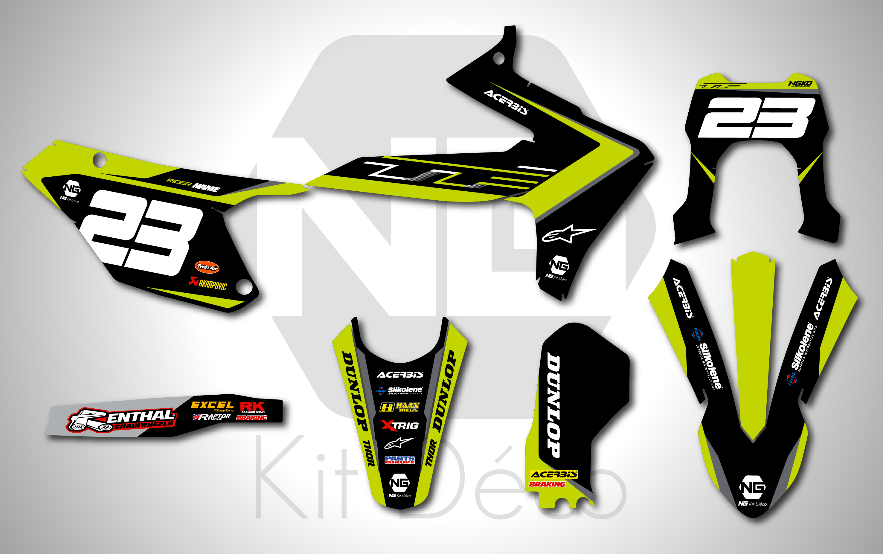 kit déco triumph tfe 250 450 e 2025 2026 2027 2028 enduro ng mx camden series decals graphics stickers autocollant adhesifs