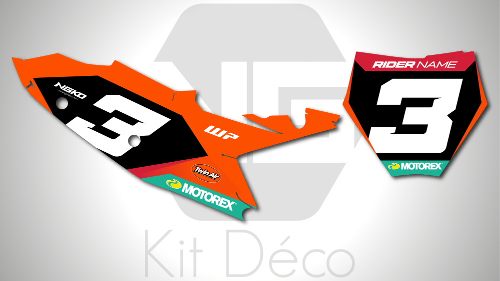 kit déco fond de plaque numéro 50 65 85 125 150 250 300 350 450 sx sxf ktm 2025 2026 2027 motocross ng origine oem originality 2027 mx decals graphics stickers autocollant adhesifs