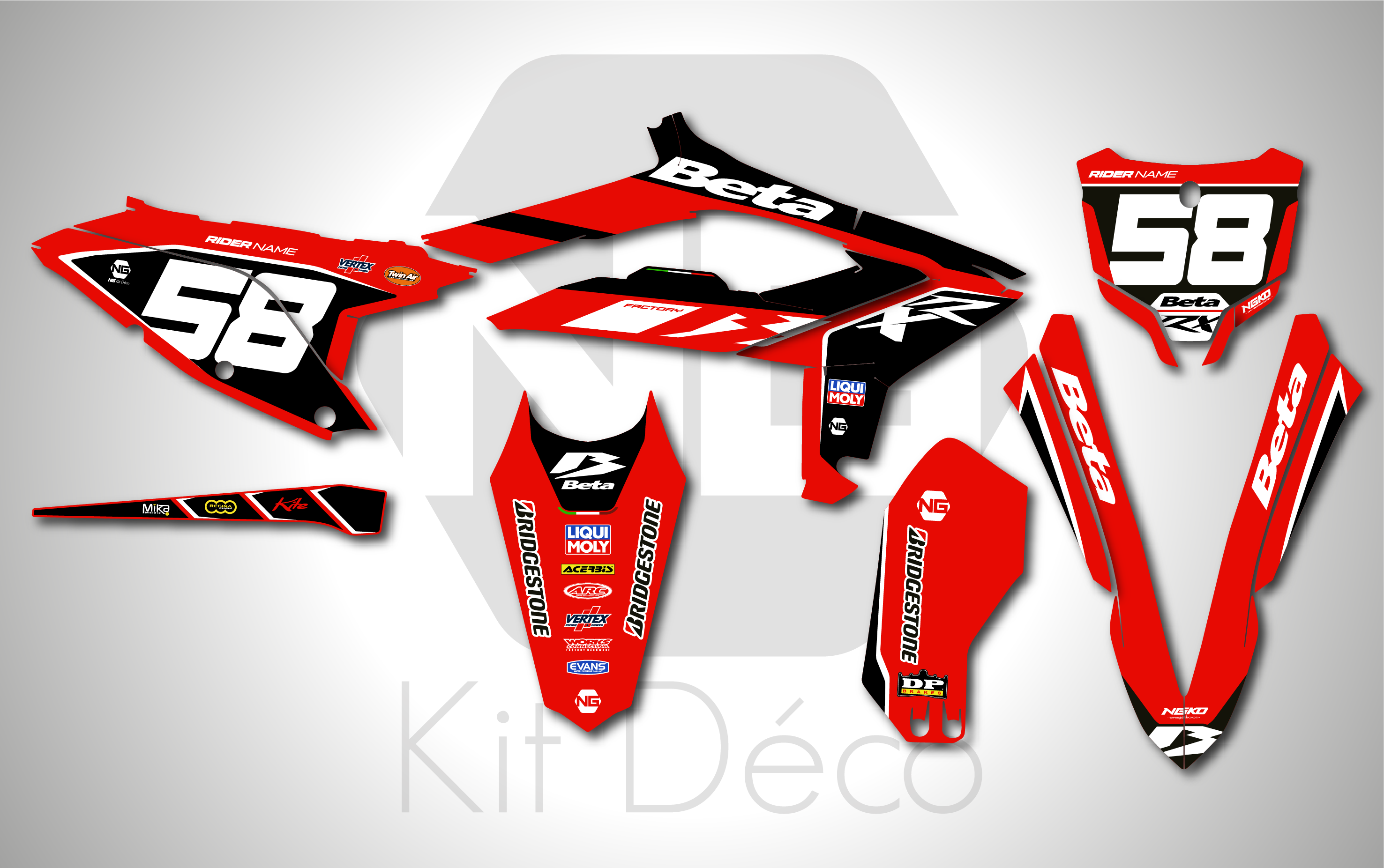 kit déco beta 250 300 350 450 rx 2024 2025 2026 2027 2028 motocross ng oem originality origine 2027 mx decals stickers graphcis autocollant adhesifs