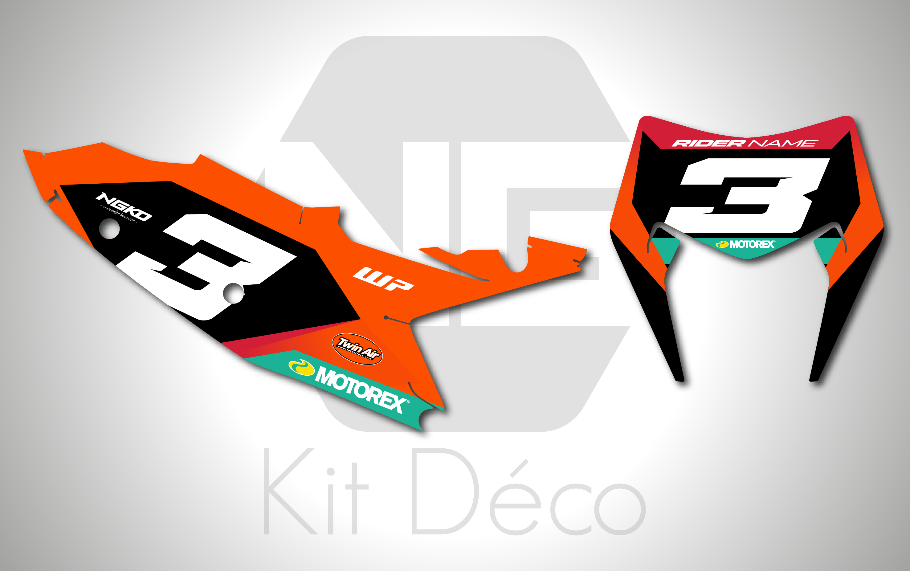 kit déco fond de plaques numeros ktm 125 250 300 350 450 500 exc excf tpi xcw 2026 2027 2028 enduro ng origine orinality 2027 oem decals stickers graphics autocollant adhesifs