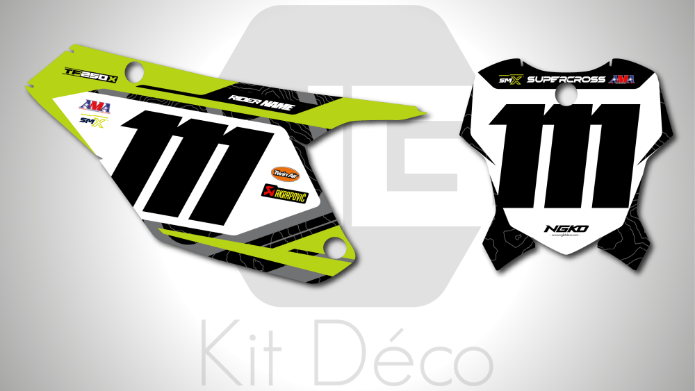 kit déco fond de plaques numéros triumph tf 250 450 x 2024 2025 2026 2027 motocross ng mx factory team usa facto 2026 decals graphics stickers autocollant adhesifs