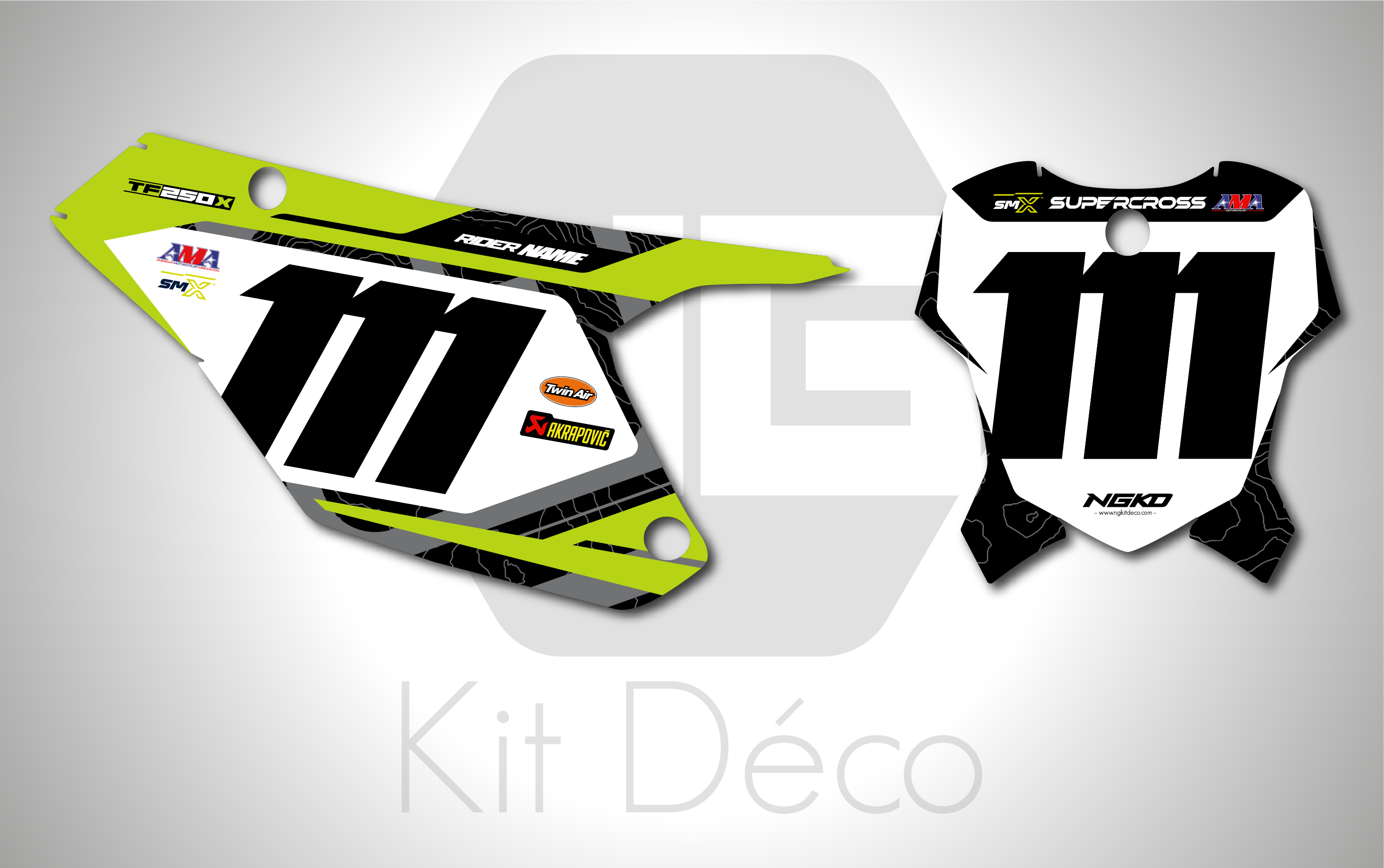 kit déco fond de plaques numéros triumph tf 250 450 x 2024 2025 2026 2027 motocross ng mx factory team usa facto 2026 decals graphics stickers autocollant adhesifs