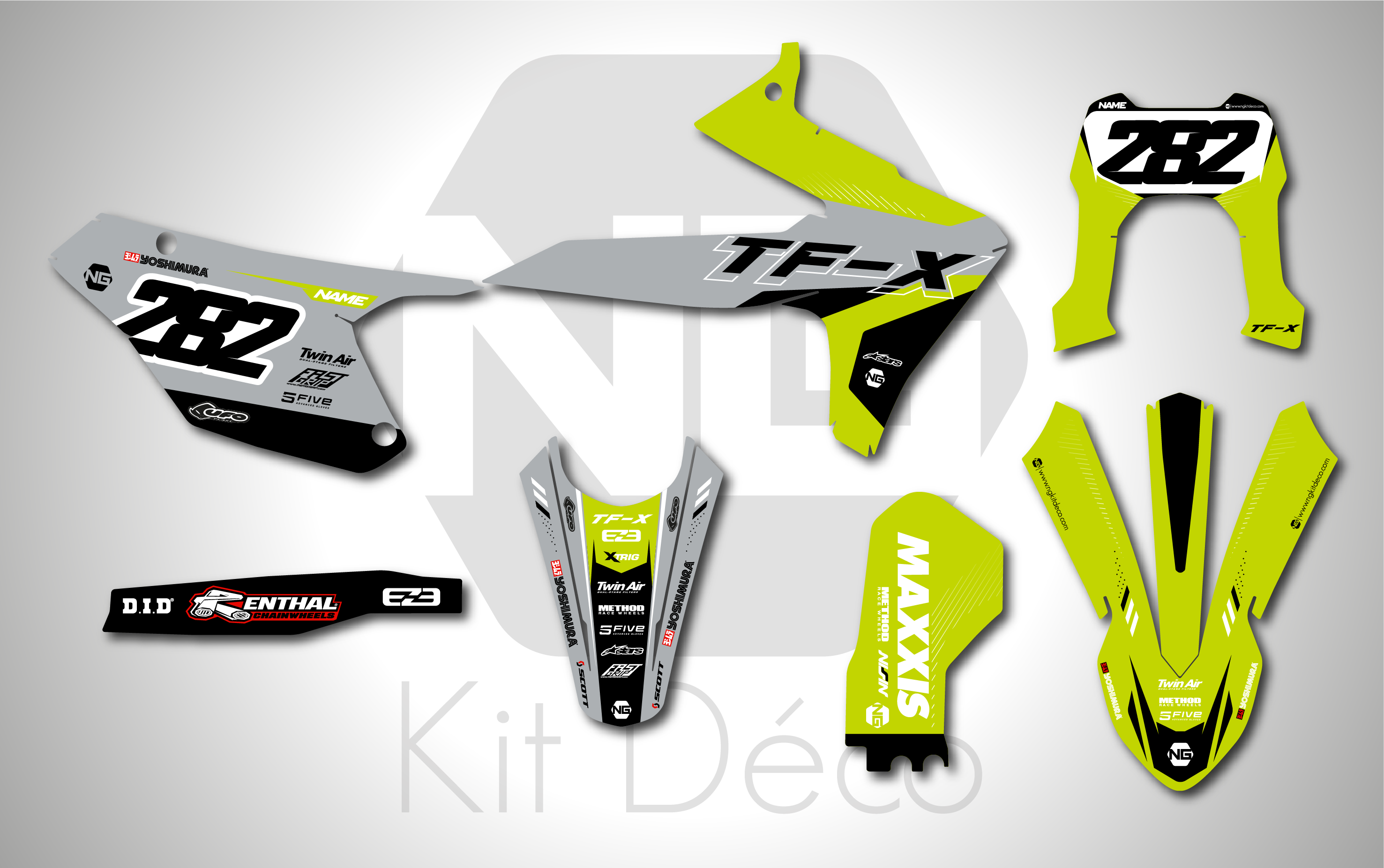 kit déco triumph tfe 250 450 e 2025 2026 2027 2028 enduro ng mx bionic séries decals graphics stickers autocollant adhesifs