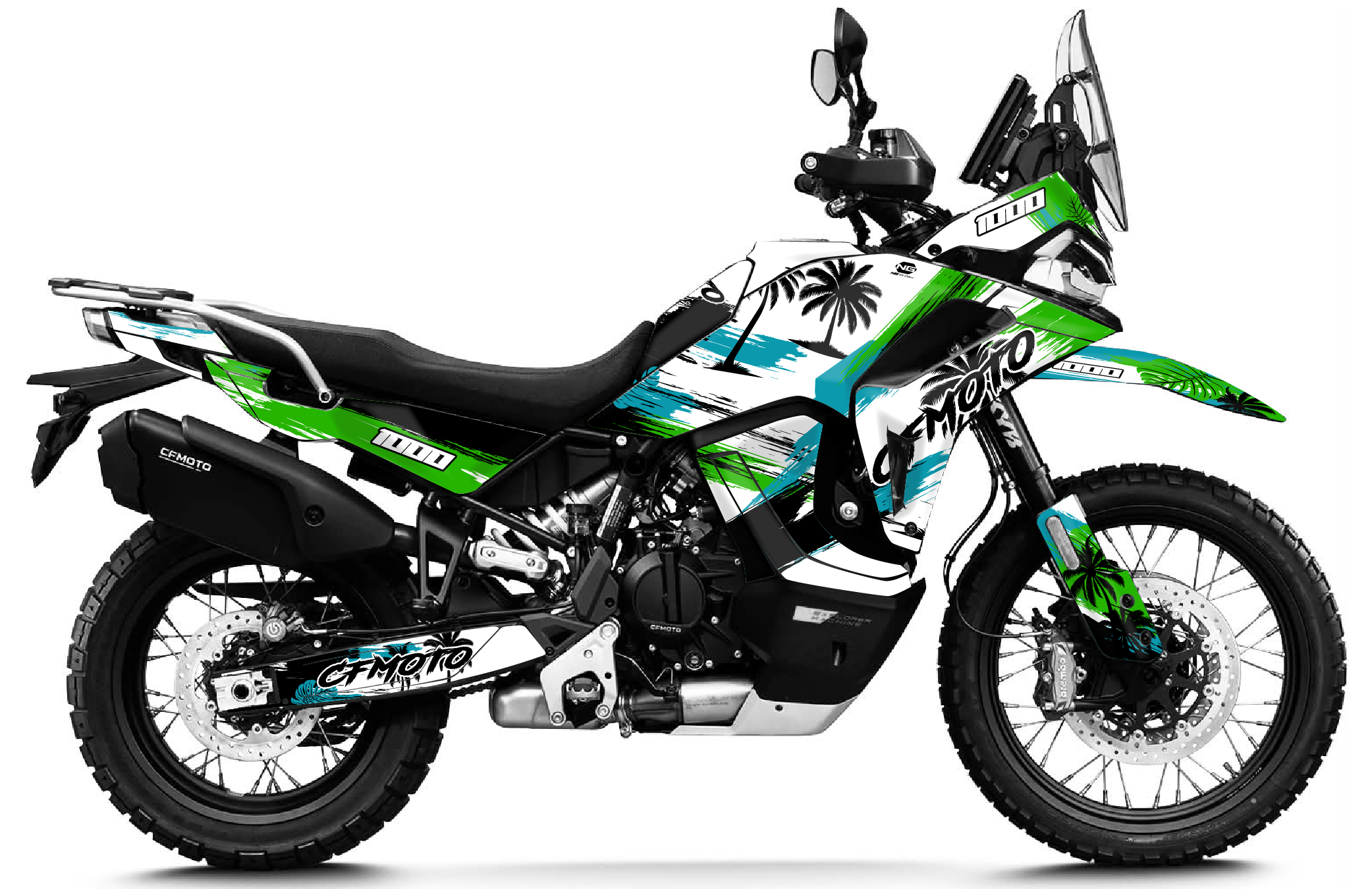kit déco cf moto cfmoto 1000 mtx 1000mtx 2026 2027 trail ng palm séries decals stickers adventure graphics autocollant adhesifs visuel vert