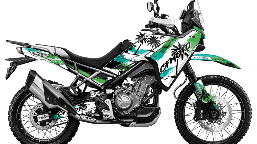 kit déco cf moto cfmoto 450 mt 450mt trail ng palm séries decals stickers adventure graphics autocollant adhesifs vert visuel