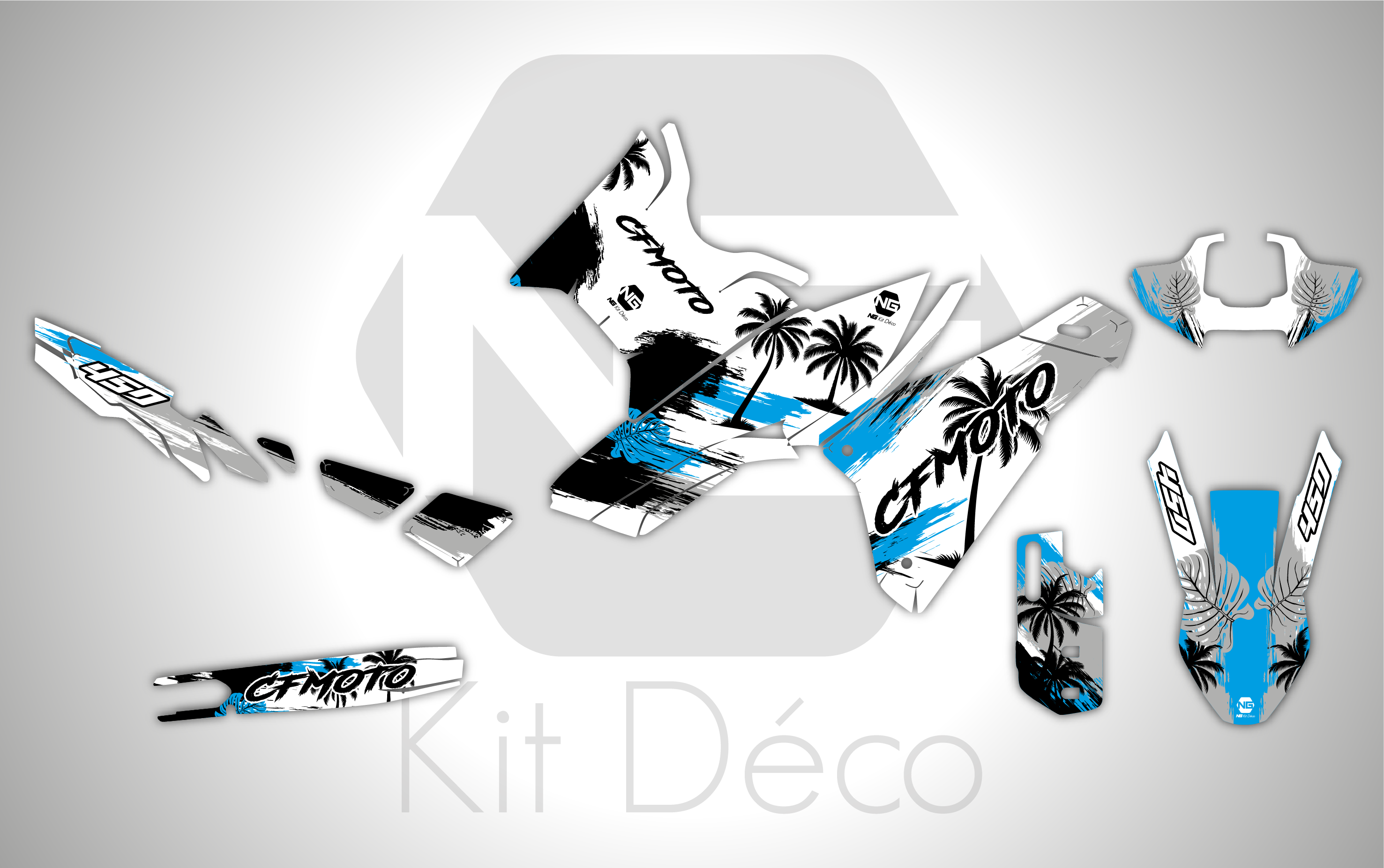 kit déco cf moto cfmoto 450 mt 450mt trail ng palm séries decals stickers adventure graphics autocollant adhesifs