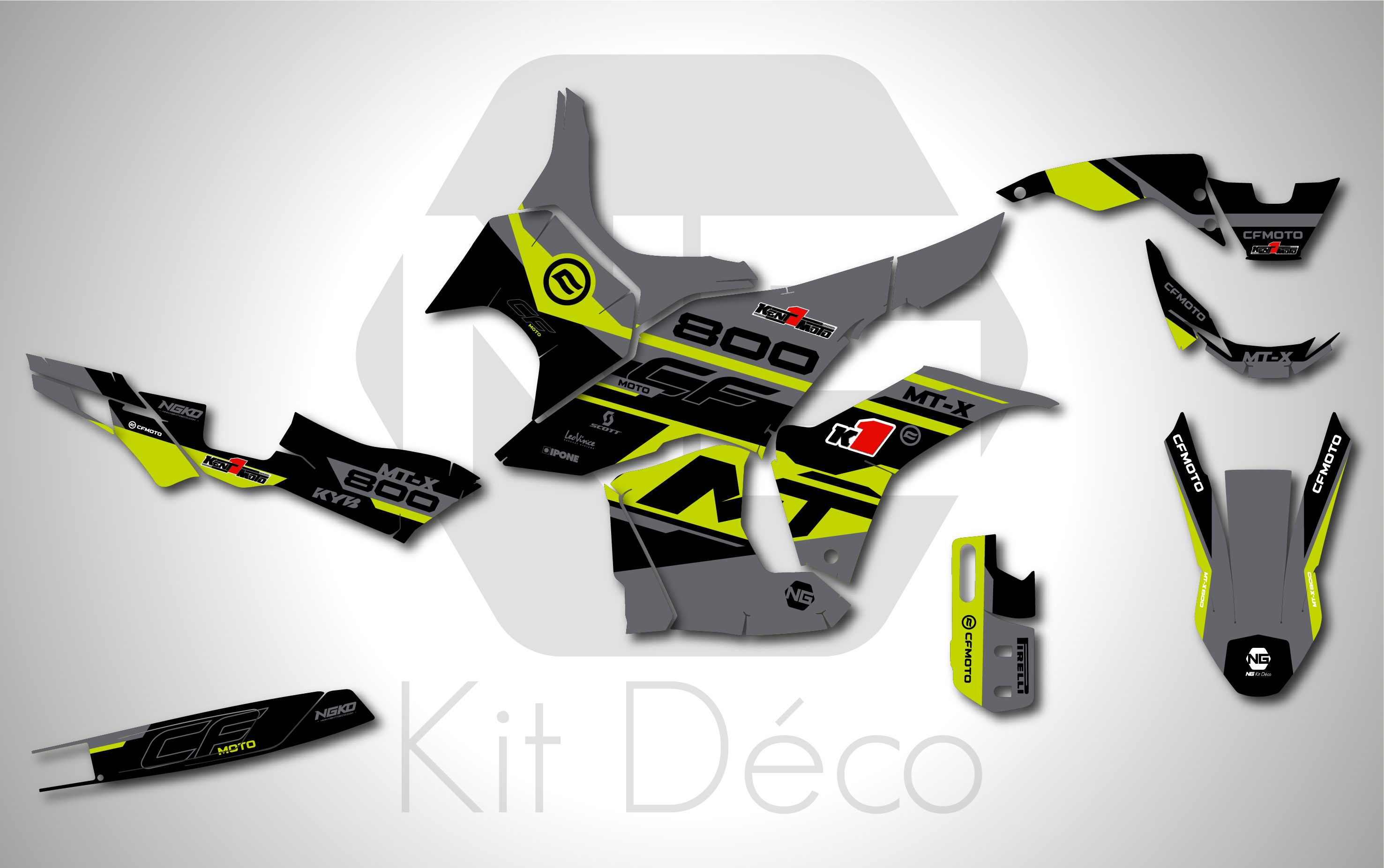 kit déco cf moto cfmoto 800 mtx 800mtx 2025 2026 2027 trail ng k1 2026 séries decals stickers adventure graphics autocollant adhesifs jaune 2
