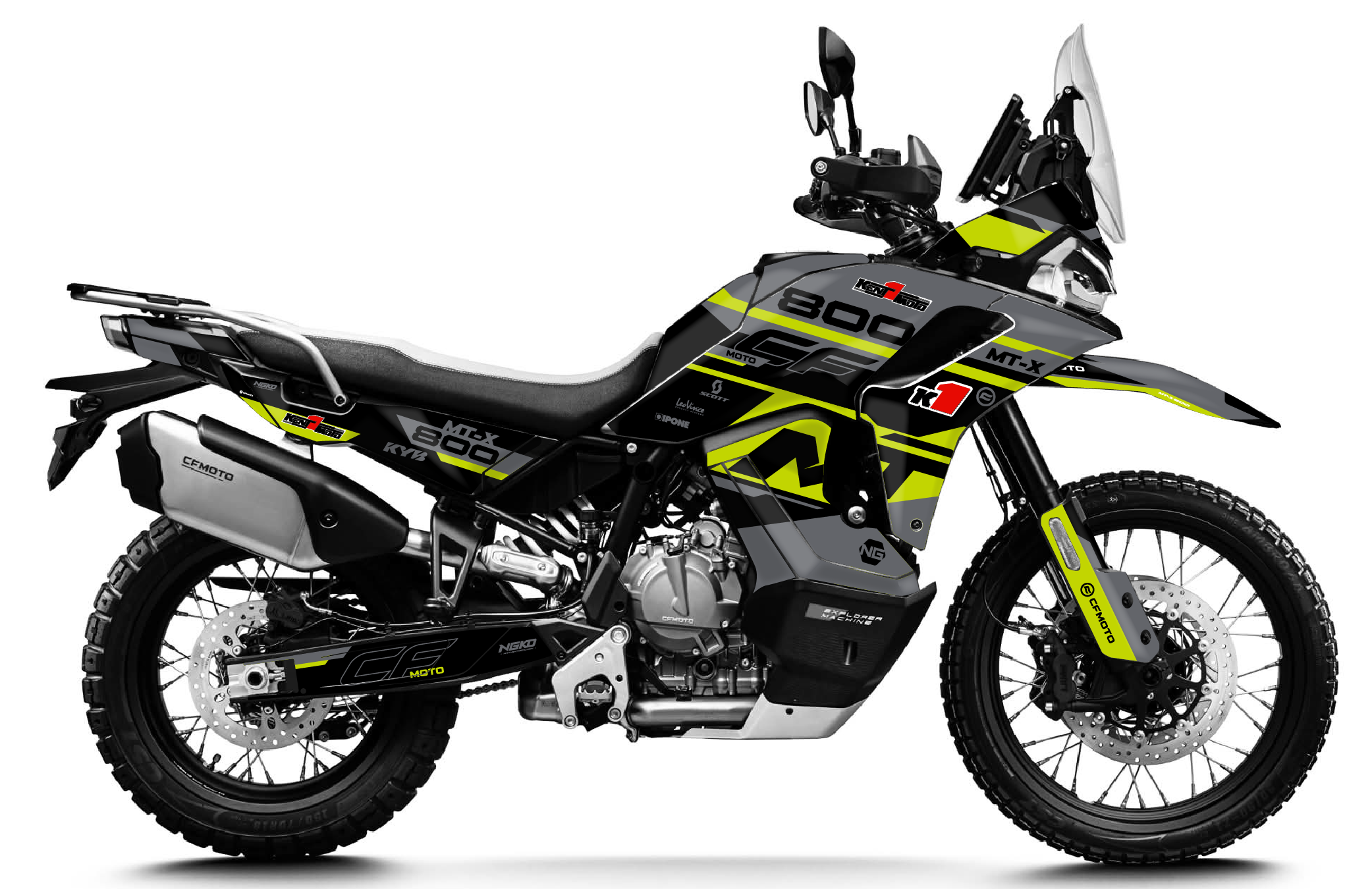 kit déco cf moto cfmoto 800 mtx 800mtx 2025 2026 2027 trail ng k1 2026 séries decals stickers adventure graphics autocollant adhesifs jaune
