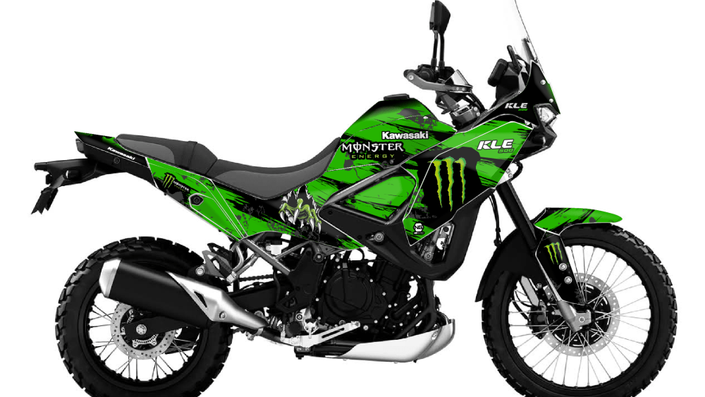 kit déco kawasaki 500 kle 500kle 2026 2027 trail ng monster energy decals stickers adventure graphics autocollant adhesifs visuel
