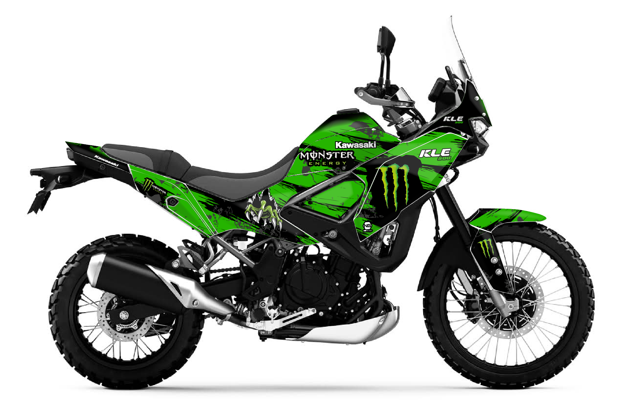 kit déco kawasaki 500 kle 500kle 2026 2027 trail ng monster energy decals stickers adventure graphics autocollant adhesifs visuel