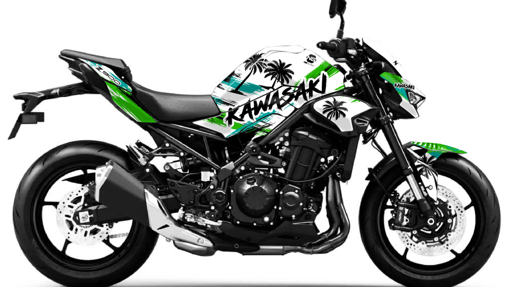 kit déco kawasaki z 900 z900 2025 2026 2027 2028 moto ng palm séries decals stickers graphics autocollant adhesifs visuel