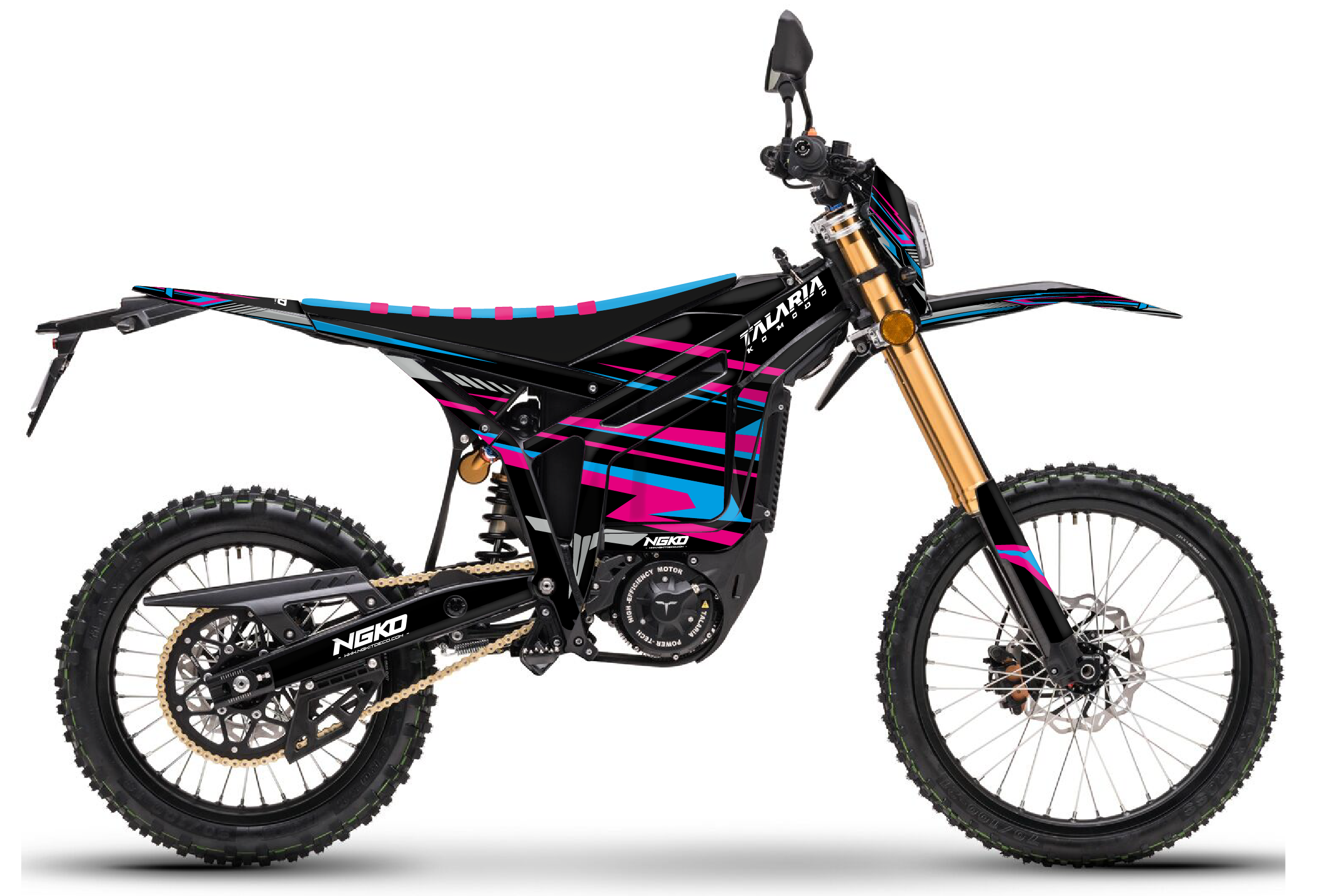 kit déco moto électrique talaria komodo off road thunder séries bleu rose ng decals stickers graphics autocollant adhésifs visuel