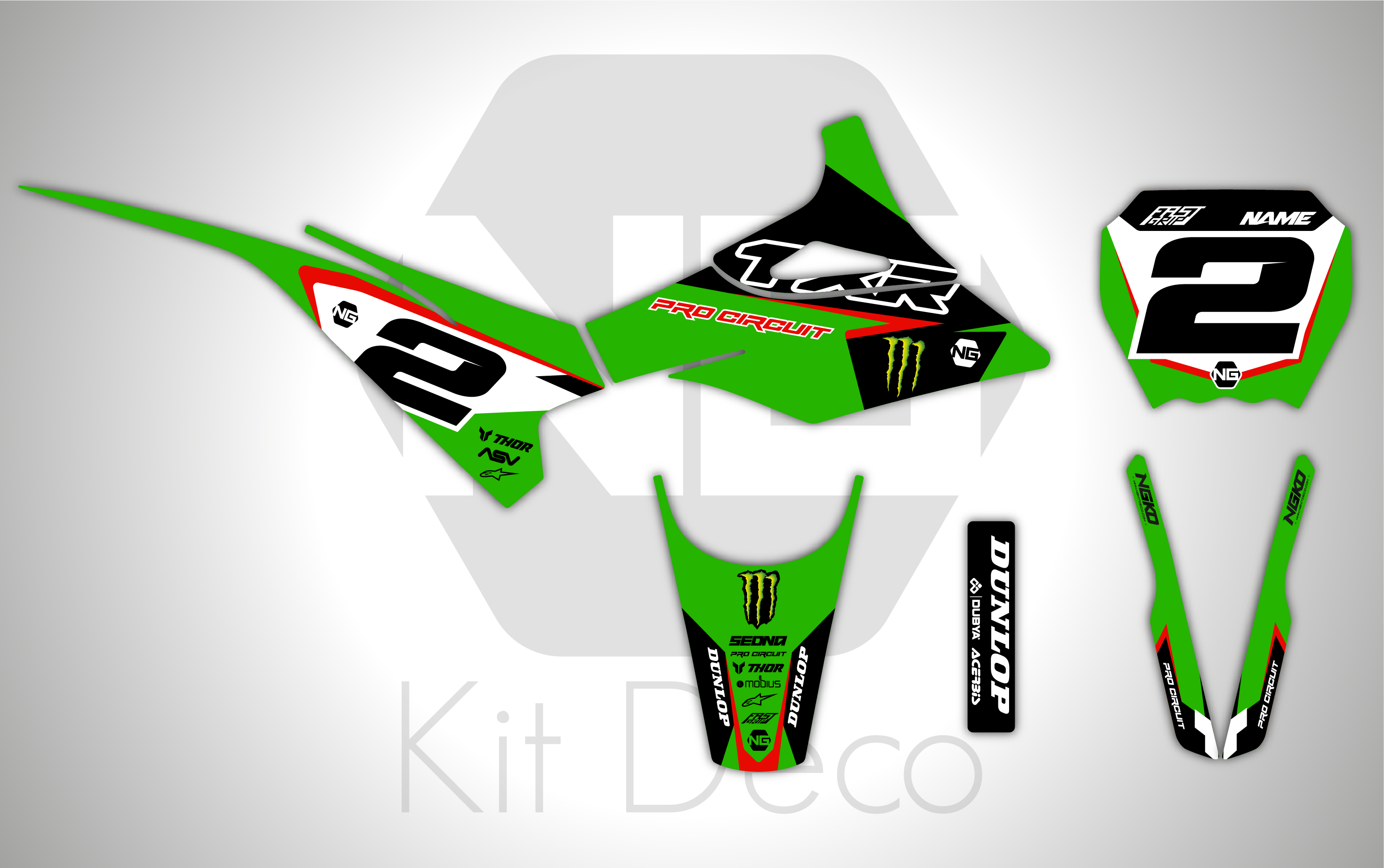 kit déco sedna txr 250 500 ng 2vr séries motocross graphics mx decals autocollant adhesifs
