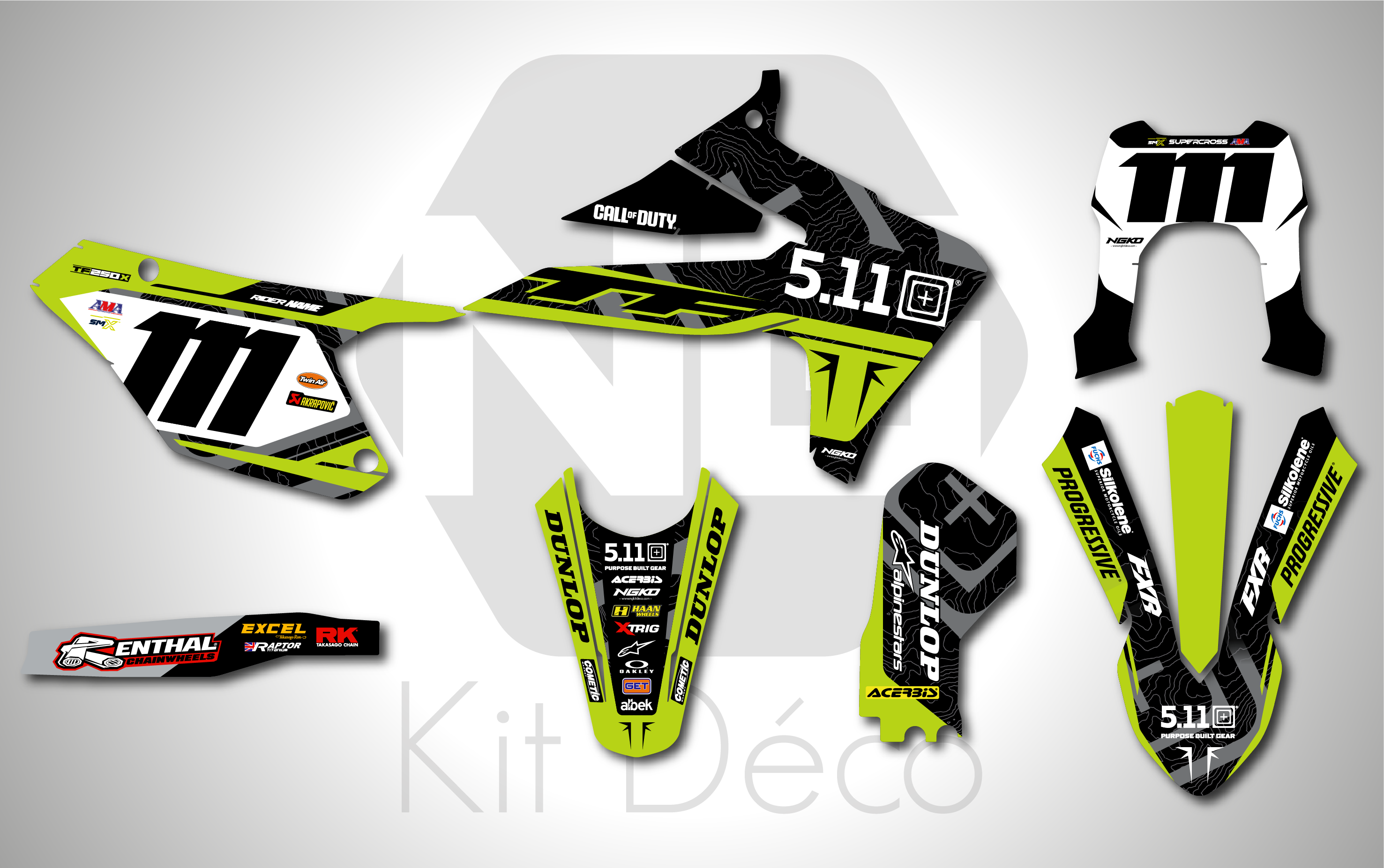 kit déco triumph tfe 250 450 e 2025 2026 2027 2028 enduro ng mx mxgp factory series 2026 decals graphics stickers autocollant adhesifs