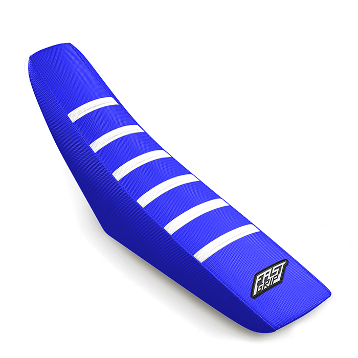 housse de selle honda cr crf rx 85 110 150 125 250 300 400 450 fast grip anti dérapante bleue blanche