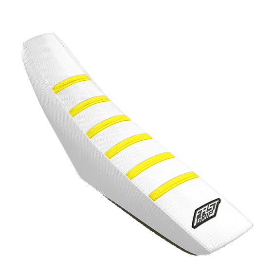 housse de selle husqvarna 50 65 85 125 250 300 350 450 501 tc fc te fe fast grip anti dérapante blanche jaune