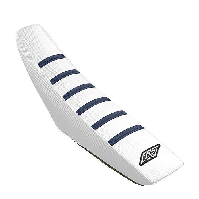 housse de selle husqvarna 50 65 85 125 250 300 350 450 501 tc fc te fe fast grip anti dérapante blanche navy