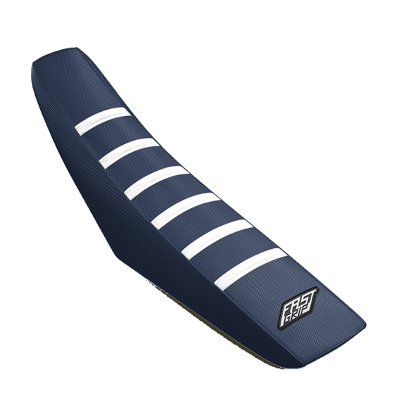 housse de selle husqvarna 50 65 85 125 250 300 350 450 501 tc fc te fe fast grip anti dérapante navy blanche