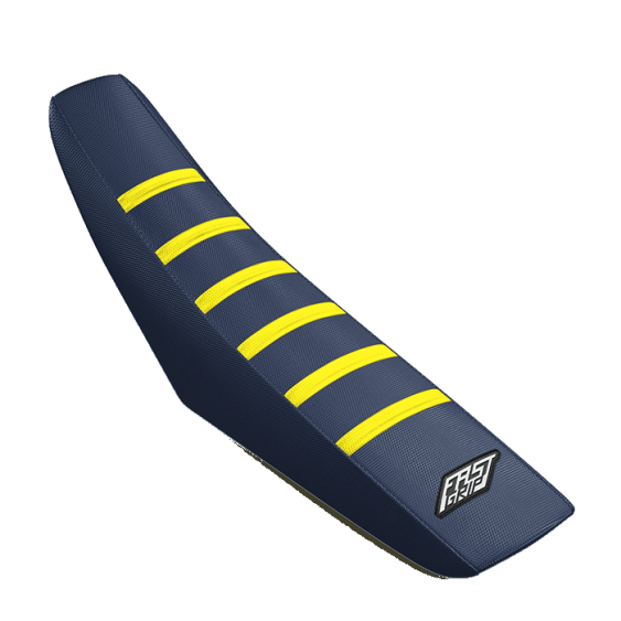 housse de selle husqvarna 50 65 85 125 250 300 350 450 501 tc fc te fe fast grip anti dérapante navy jaune