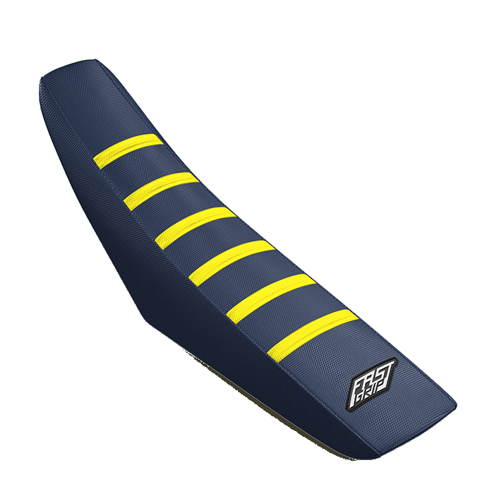 housse de selle husqvarna 50 65 85 125 250 300 350 450 501 tc fc te fe fast grip anti dérapante navy jaune