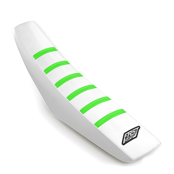 housse de selle kawasaki 65 85 110 125 250 327 450 kx kxf klx fast grip anti déranpante blanche verte 2
