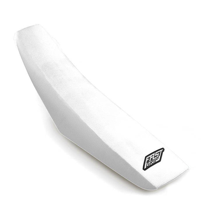 housse de selle kawasaki 65 85 110 125 250 327 450 kx kxf klx fast grip anti déranpante monobloc blanche 2