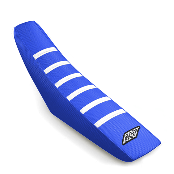 housse de selle kawasaki 65 85 110 125 250 327 450 kx kxf klx fast grip anti dérapante bleue blanche