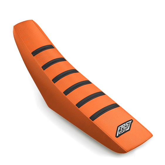 housse de selle ktm 50 65 85 125 250 300 350 450 500 sx sxf exc excf fast grip anti dérapante orange noire
