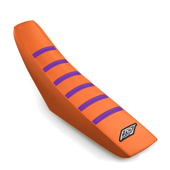 housse de selle ktm 50 65 85 125 250 300 350 450 500 sx sxf exc excf fast grip anti dérapante orange violette